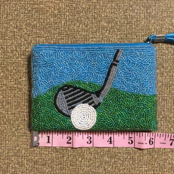 Beaded Golf Sporty Coin Purse Wristlet - Picture 5 of 6